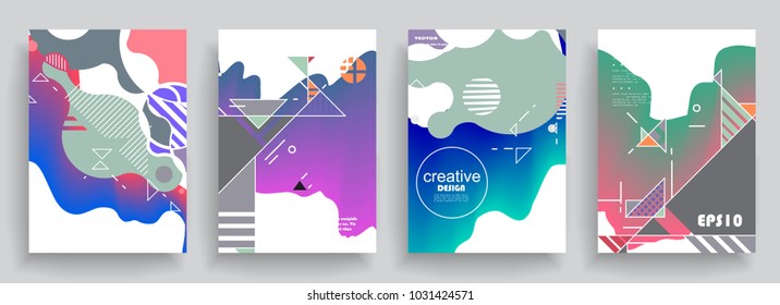 Artistic covers design. Creative colors backgrounds. Trendy futuristic design