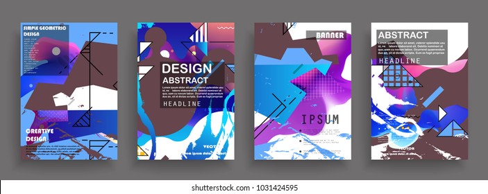 Artistic covers design. Creative colors backgrounds. Trendy futuristic design