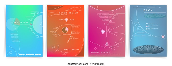 Artistic covers design. Creative colors backgrounds. Trendy futuristic design. Modern abstract covers set. Colorful shapes composition. Eps10 vector.