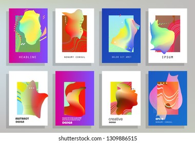 Artistic covers design. Creative colors backgrounds. Trendy futuristic design