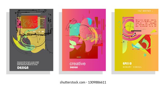 Artistic covers design. Creative colors backgrounds. Trendy futuristic design