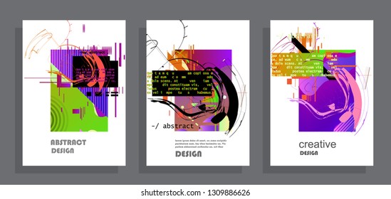 Artistic covers design. Creative colors backgrounds. Trendy futuristic design