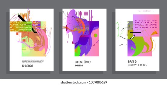 Artistic covers design. Creative colors backgrounds. Trendy futuristic design