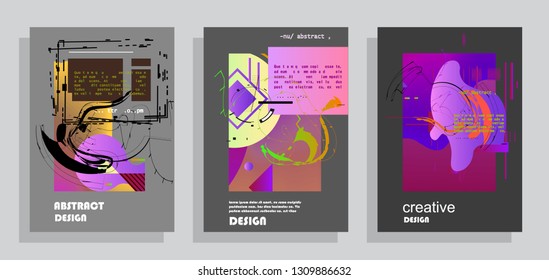 Artistic covers design. Creative colors backgrounds. Trendy futuristic design