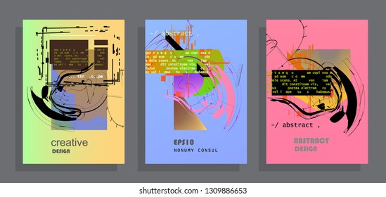 Artistic covers design. Creative colors backgrounds. Trendy futuristic design