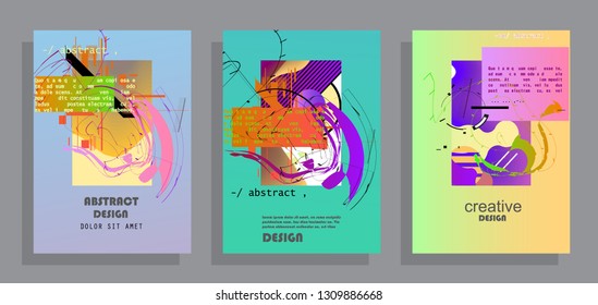 Artistic covers design. Creative colors backgrounds. Trendy futuristic design