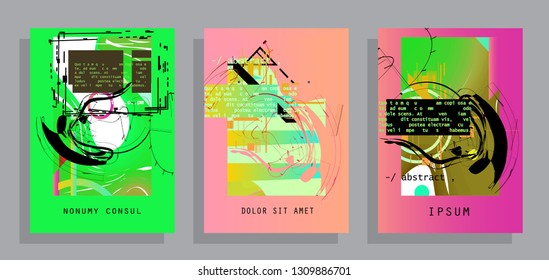 Artistic covers design. Creative colors backgrounds. Trendy futuristic design