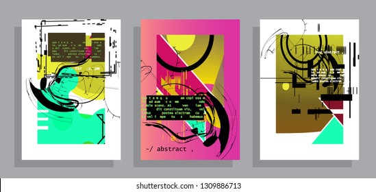 Artistic covers design. Creative colors backgrounds. Trendy futuristic design