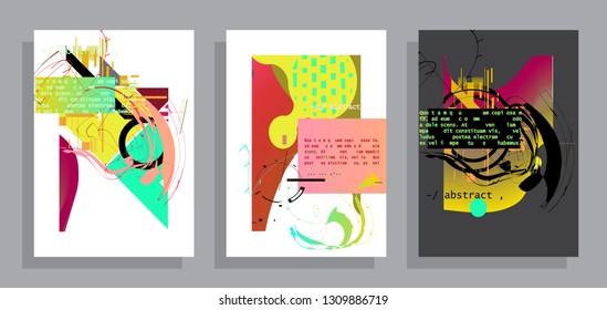 Artistic covers design. Creative colors backgrounds. Trendy futuristic design