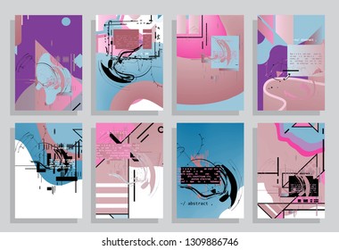 Artistic covers design. Creative colors backgrounds. Trendy futuristic design