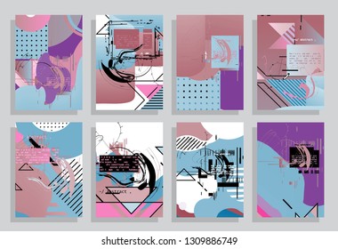Artistic covers design. Creative colors backgrounds. Trendy futuristic design