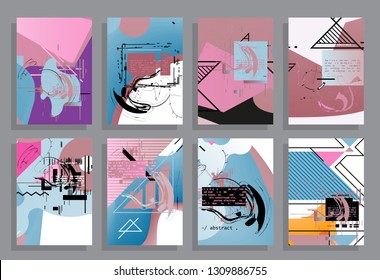 Artistic covers design. Creative colors backgrounds. Trendy futuristic design