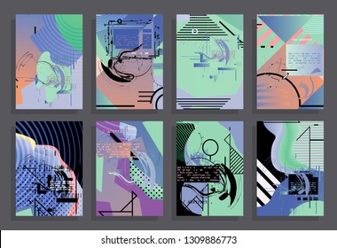 Artistic covers design. Creative colors backgrounds. Trendy futuristic design