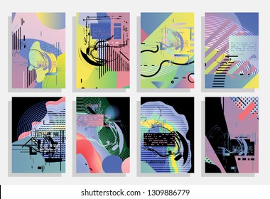 Artistic covers design. Creative colors backgrounds. Trendy futuristic design
