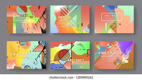 Artistic covers design. Creative colors backgrounds. Trendy futuristic design