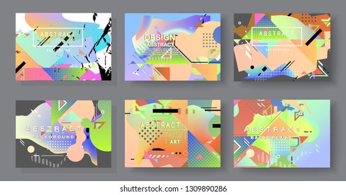 Design de capas artísticas. Planos de fundo de cores criativas. Design futurista moderno