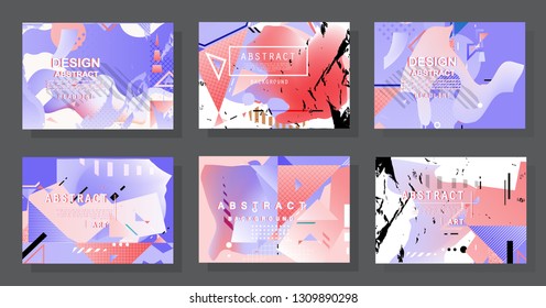 Artistic covers design. Creative colors backgrounds. Trendy futuristic design