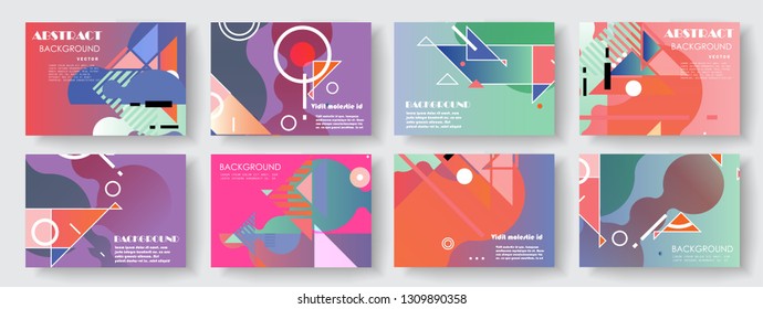 Artistic covers design. Creative colors backgrounds. Trendy futuristic design