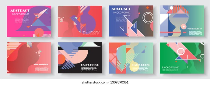 Artistic covers design. Creative colors backgrounds. Trendy futuristic design