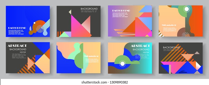 Artistic covers design. Creative colors backgrounds. Trendy futuristic design
