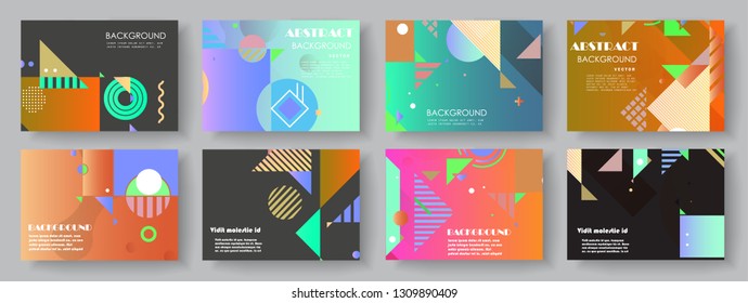 Artistic covers design. Creative colors backgrounds. Trendy futuristic design