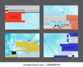 Artistic covers design. Creative colors backgrounds. Trendy futuristic design