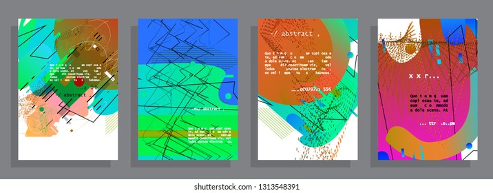 Artistic covers design. Creative colors backgrounds. Trendy futuristic design