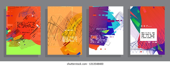 Artistic covers design. Creative colors backgrounds. Trendy futuristic design