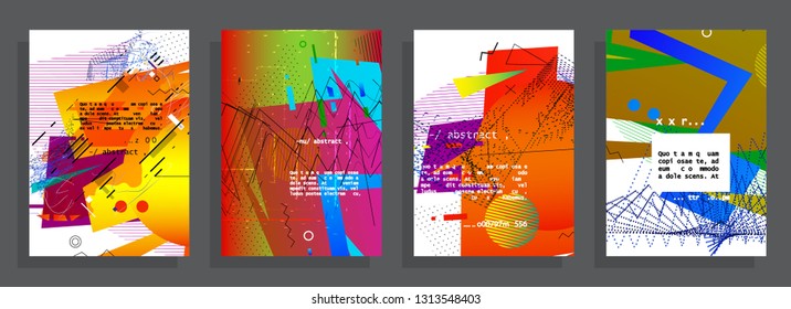 Artistic covers design. Creative colors backgrounds. Trendy futuristic design