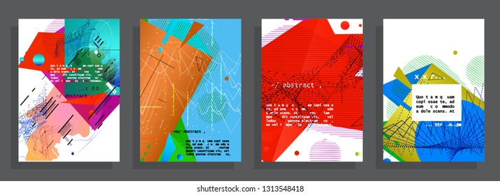 Artistic covers design. Creative colors backgrounds. Trendy futuristic design