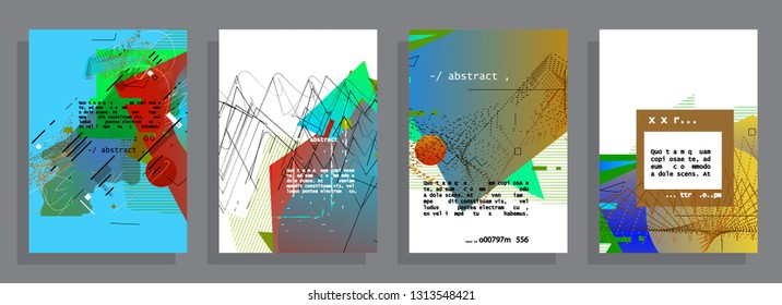 Artistic covers design. Creative colors backgrounds. Trendy futuristic design