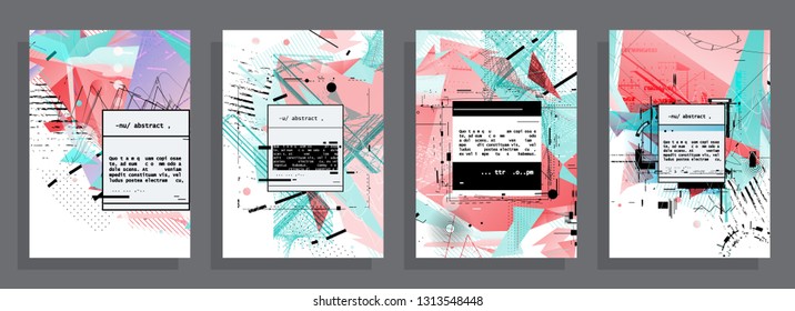 Artistic covers design. Creative colors backgrounds. Trendy futuristic design