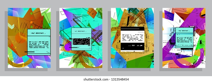 Artistic covers design. Creative colors backgrounds. Trendy futuristic design