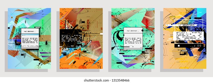 Artistic covers design. Creative colors backgrounds. Trendy futuristic design