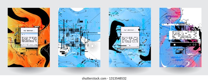 Artistic covers design. Creative colors backgrounds. Trendy futuristic design