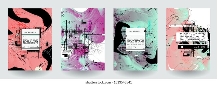 Artistic covers design. Creative colors backgrounds. Trendy futuristic design