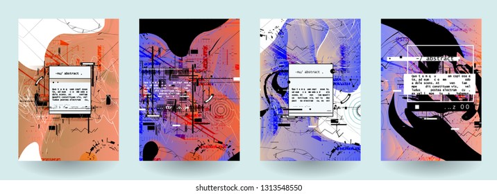 Artistic covers design. Creative colors backgrounds. Trendy futuristic design
