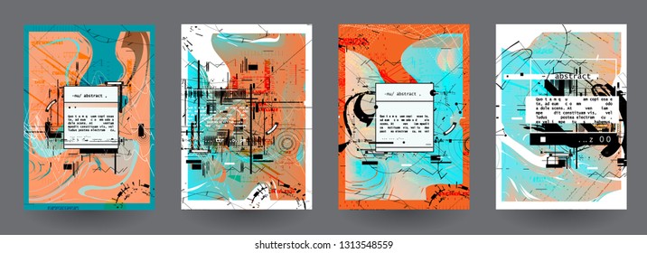 Artistic covers design. Creative colors backgrounds. Trendy futuristic design