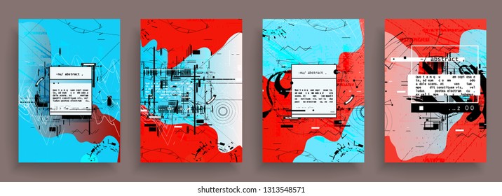 Artistic covers design. Creative colors backgrounds. Trendy futuristic design