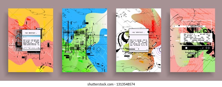 Artistic covers design. Creative colors backgrounds. Trendy futuristic design