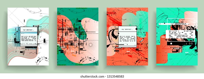 Artistic covers design. Creative colors backgrounds. Trendy futuristic design
