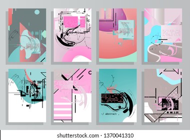 Artistic covers design. Creative colors backgrounds. Trendy futuristic design