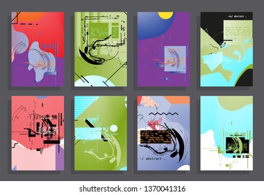 Artistic covers design. Creative colors backgrounds. Trendy futuristic design