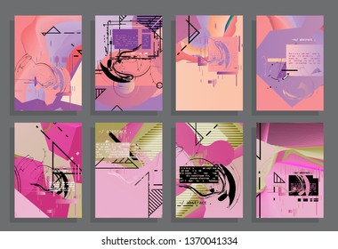 Artistic covers design. Creative colors backgrounds. Trendy futuristic design