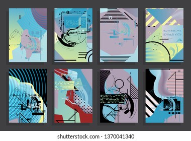 Artistic covers design. Creative colors backgrounds. Trendy futuristic design
