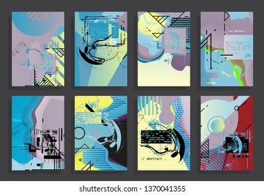 Artistic covers design. Creative colors backgrounds. Trendy futuristic design