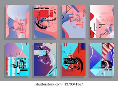 Artistic covers design. Creative colors backgrounds. Trendy futuristic design