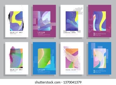 Artistic covers design. Creative colors backgrounds. Trendy futuristic design
