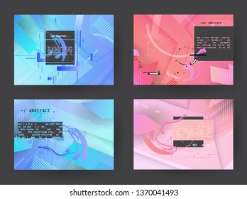 Artistic covers design. Creative colors backgrounds. Trendy futuristic design