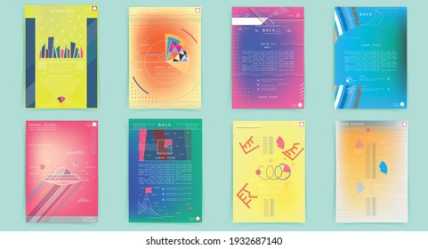 Artistic covers design. Creative colors backgrounds. Trendy futuristic design